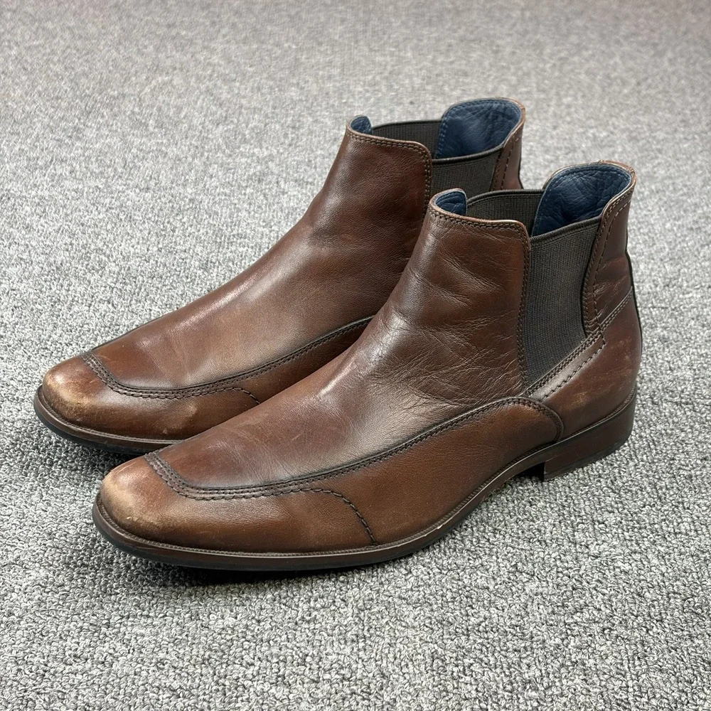 Johnston & Murphy 59-2283 Sample Chelsea Boots Men's 9M Brown Leather Brazil